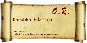Ohrabka Rózsa névjegykártya