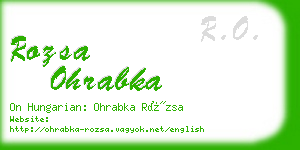 rozsa ohrabka business card